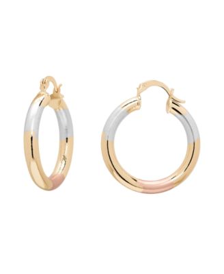 Tri-Color 30mm Hoop Earrings