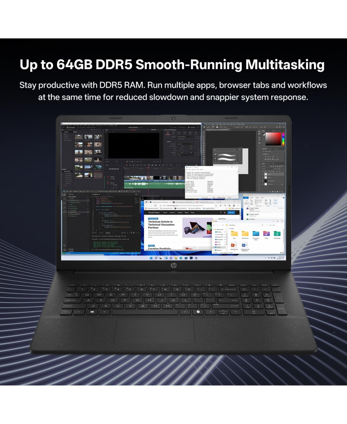 Hp 17.3" Business Copilot Ai Laptop, More WorkspaceandAI Task, Core Ultra 5 225U, Intel Graphics, 32GB DDR5, 2TB Ssd, Wi-Fi 6, Win11 Pro, Black