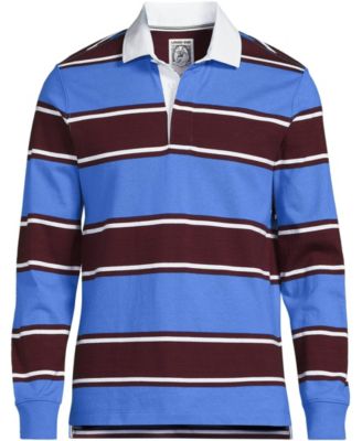 Lands' End Men's Long Sleeve Stripe Rugby Shirt - Macy's