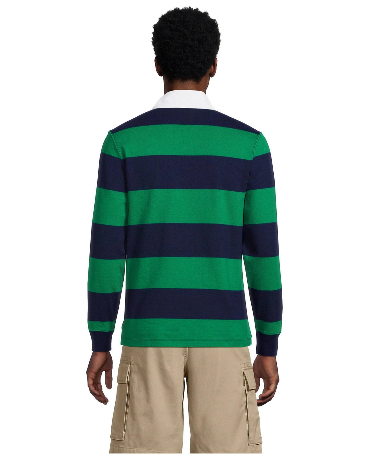 Lands' End Men's Long Sleeve Stripe Rugby Shirt