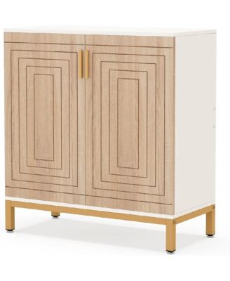 2 Door Shoe Storage Cabinet with Sturdy MDF and Metal Frame