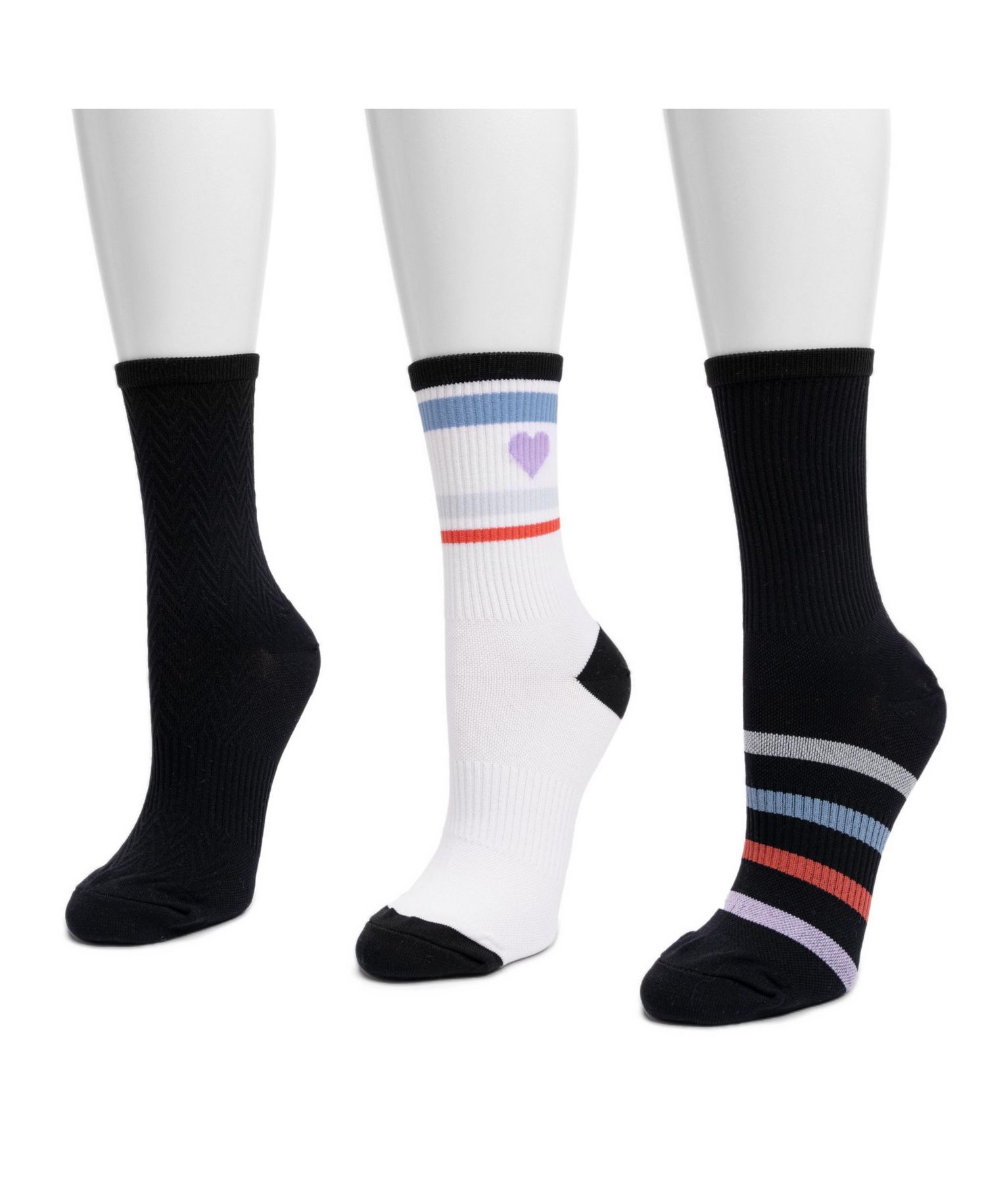 Women's 3 Pair Pack Compression Crew Nylon Socks