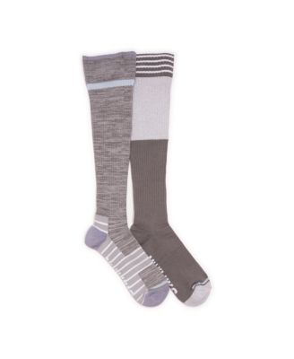 Women's 2 Pair Pack Compression Knee High Cotton Socks