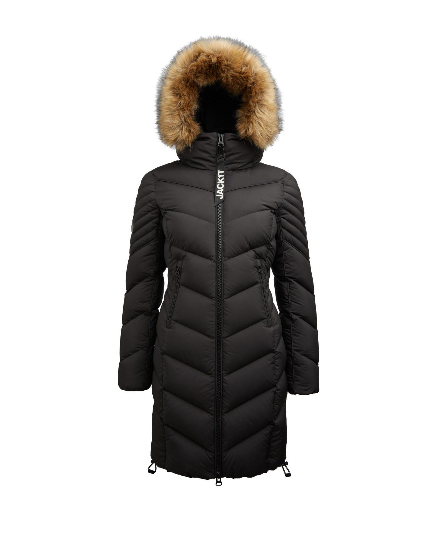 Женская куртка JACK1T Longline Quilted Puffer, цвет: Чёрный — фото 5