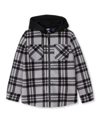 Kids Long Sleeve Hooded Flannel