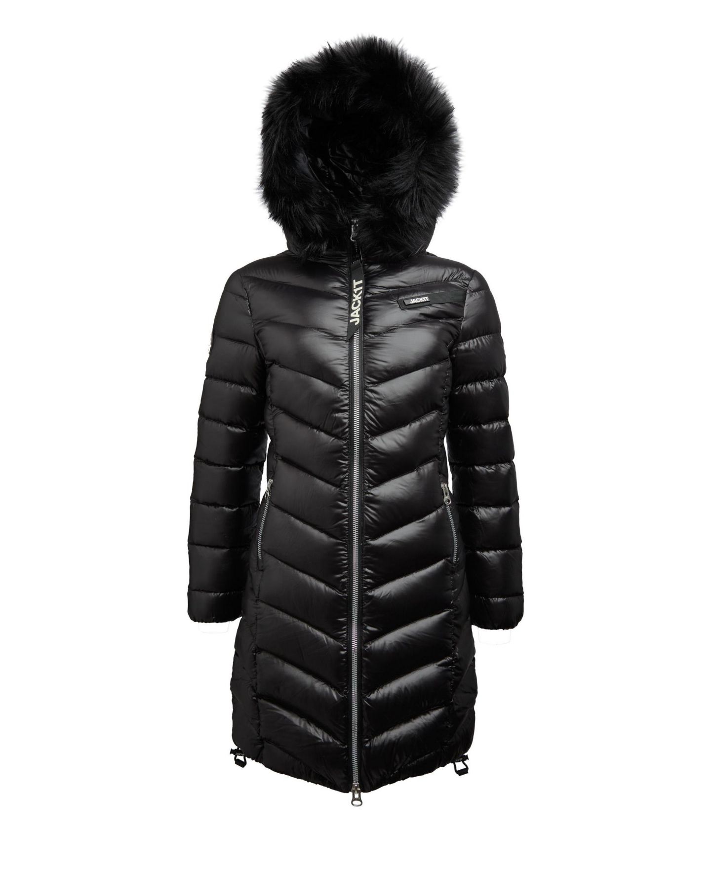 Женское пальто JACK1T Longline Hooded Down Coat, цвет: Чёрный — фото 5