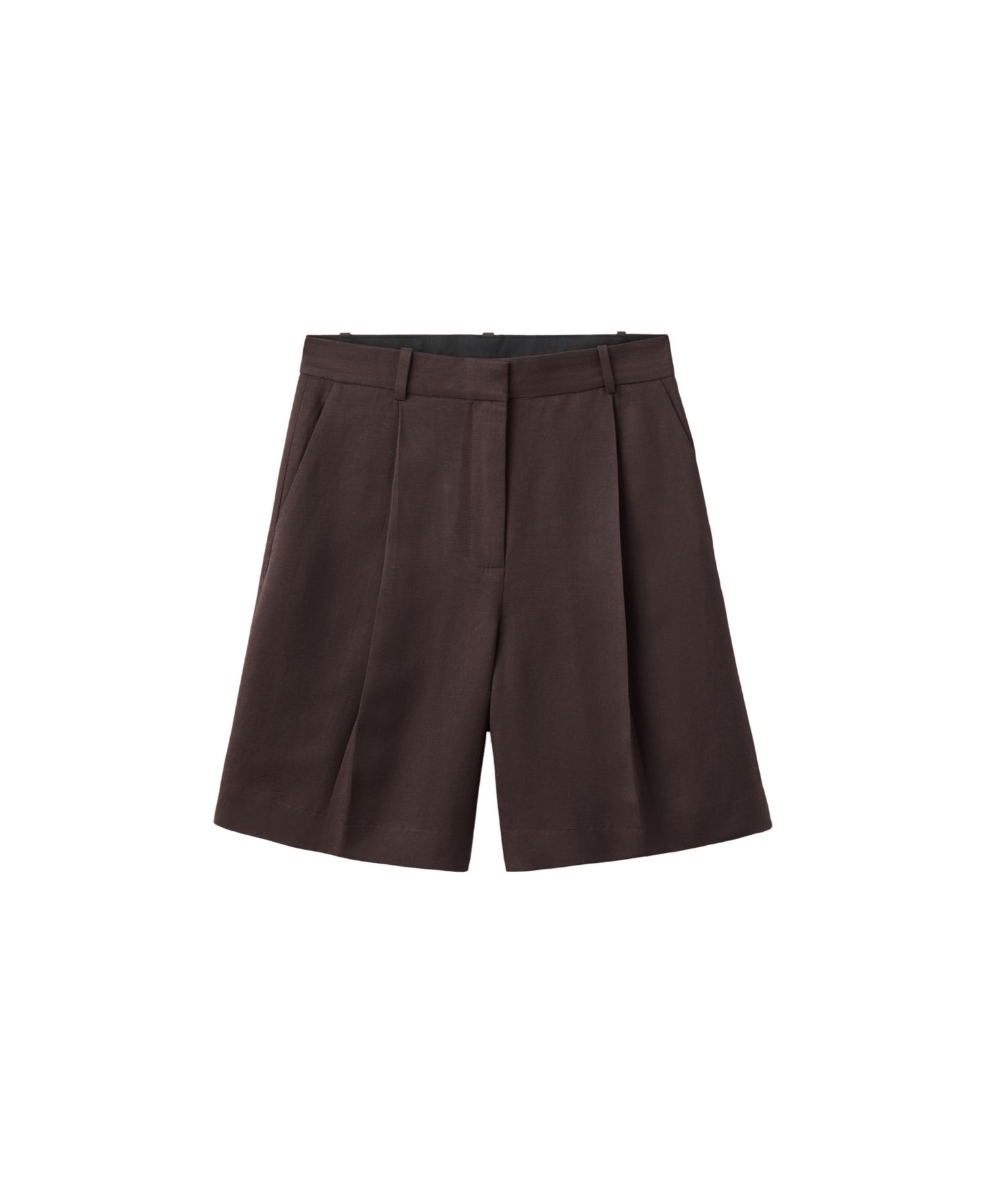 Women's Mid-Rise Pleated Bermuda Shorts, 7.87" Inseam