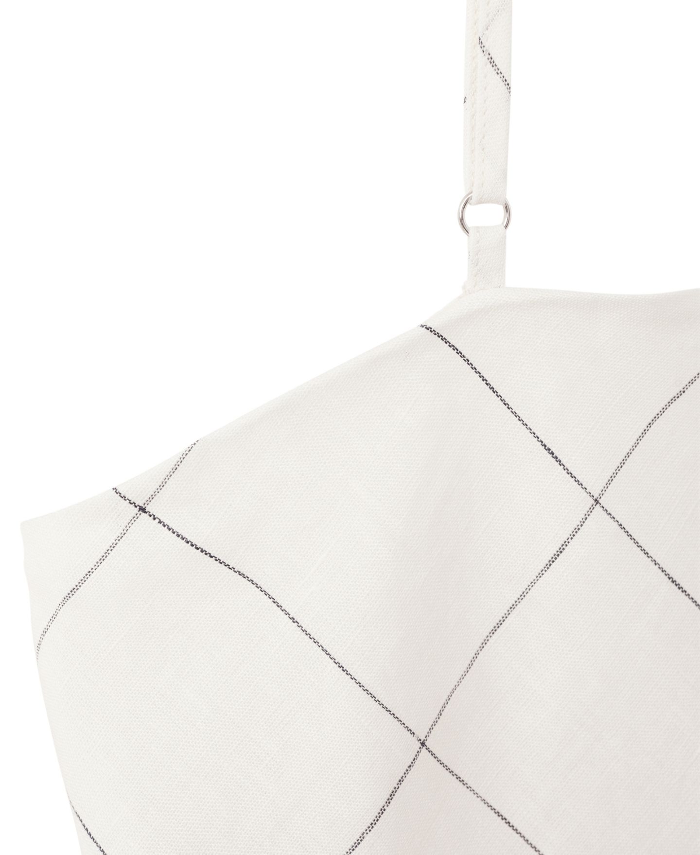 Женский топ Mango Halter Open Back Plaid Linen Crop, цвет: Белый — фото 4