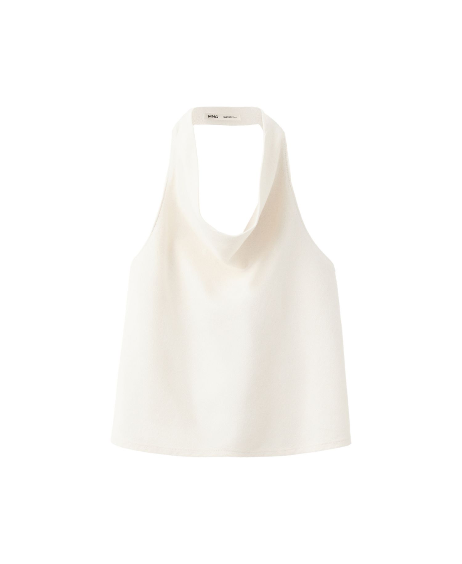 Women's Halter Open-Back Cotton-Linen Blend Top