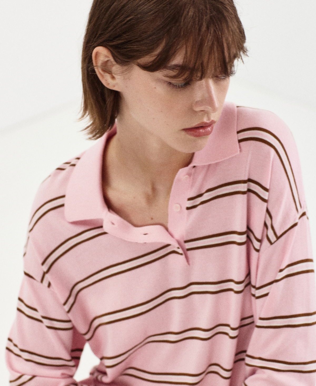 Mango Women's Striped Polo-Neck Sweater