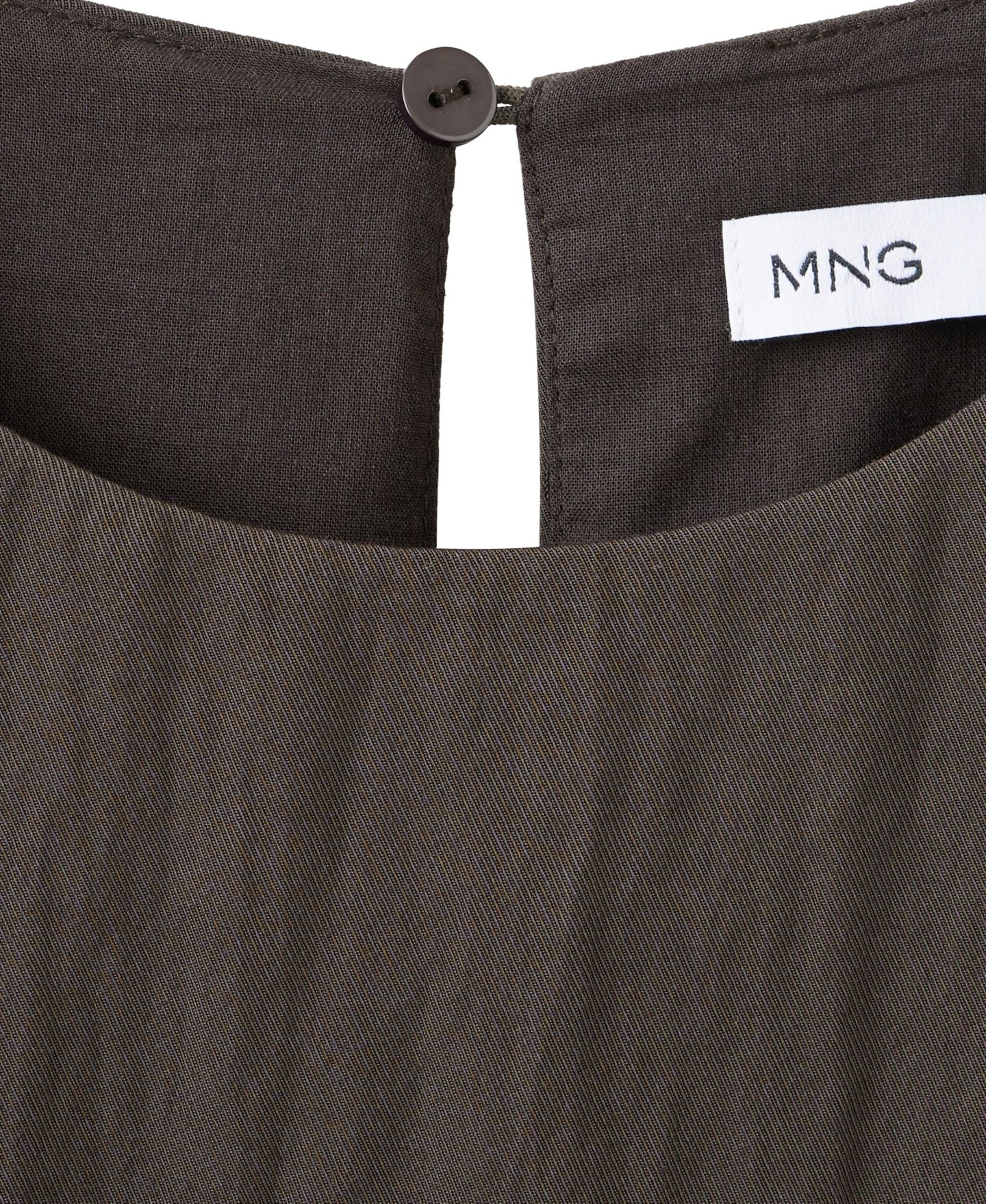 Женское платье Mango Belted Asymmetric Crewneck Midi, цвет: Коричневый — фото 7