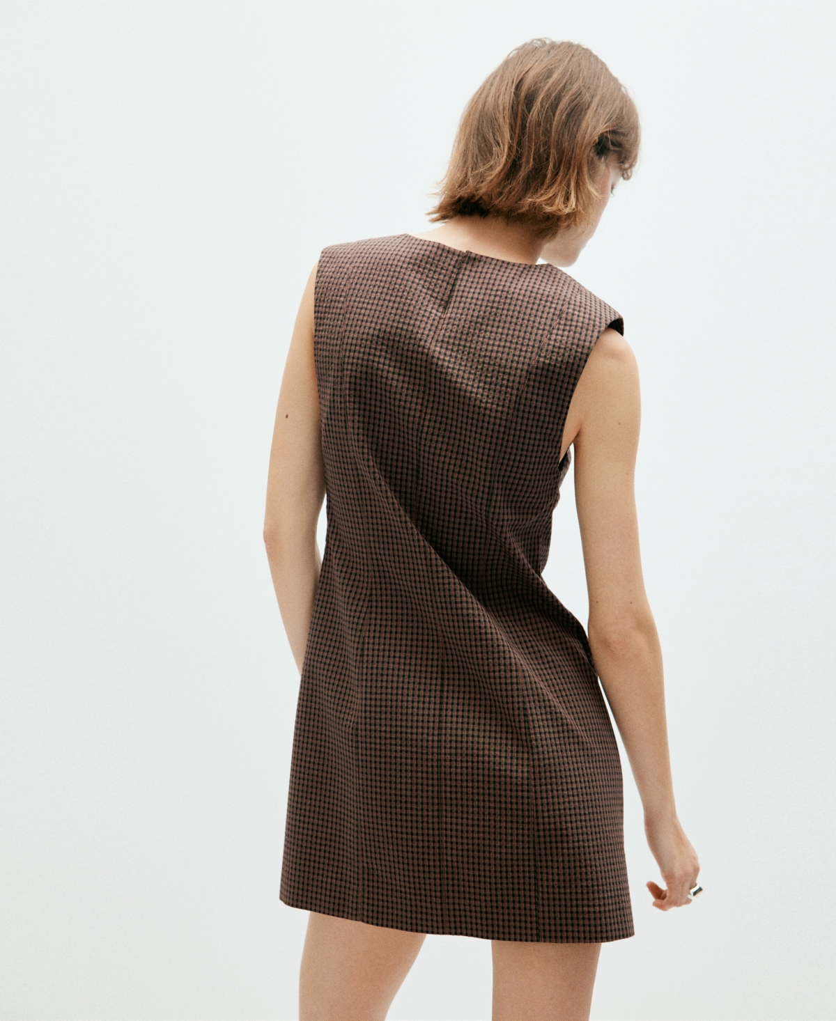 Mango Women's Gingham Check Cottoned Dress