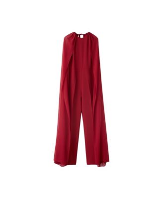 Women's Wide-Leg Cape Jumpsuit