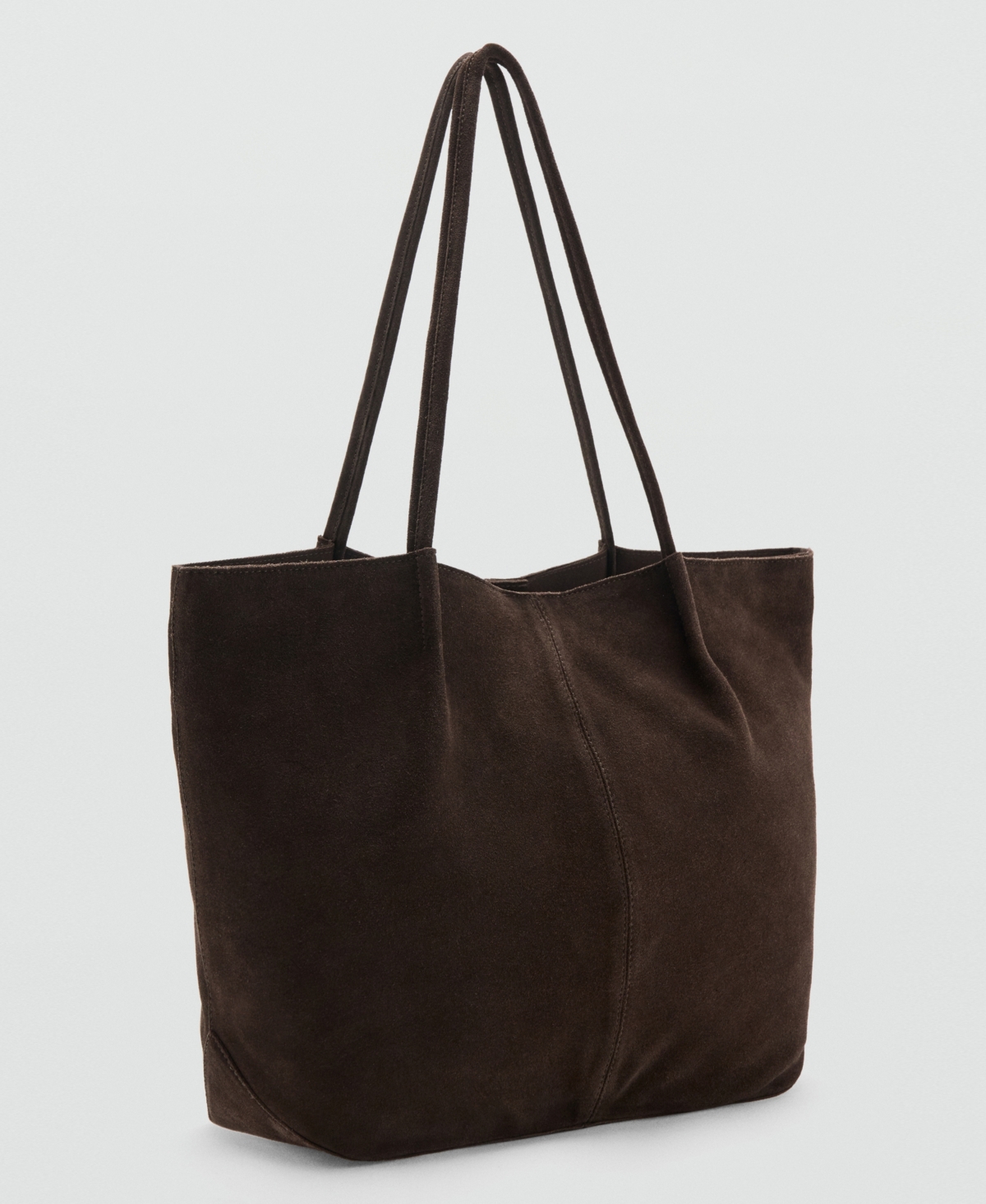 Mango Women's Large Suede Leather Shopper Tote