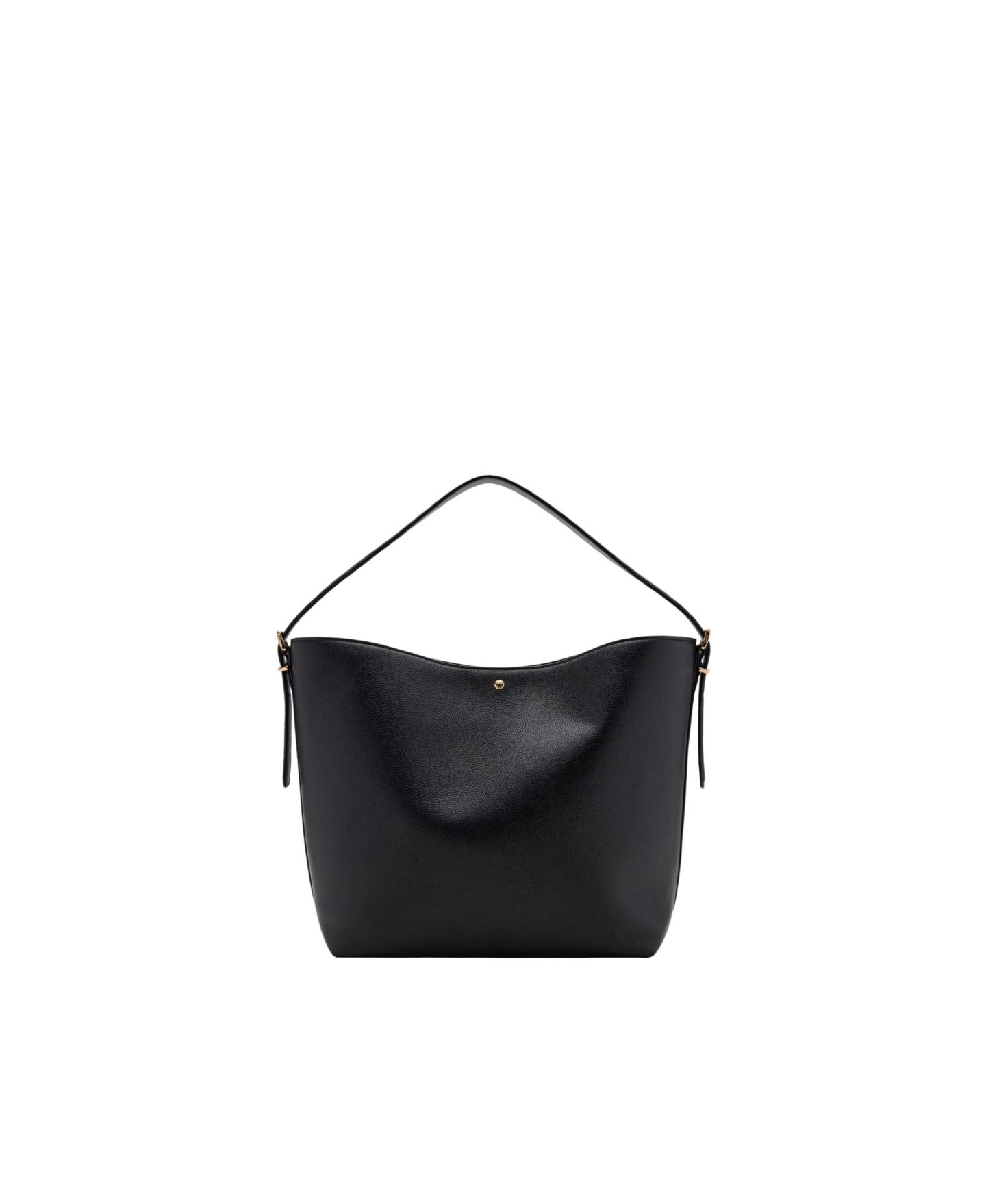 Женская сумка MANGO Buckle Faux Leather Adjustable Bucket, цвет: Чёрный — фото 4