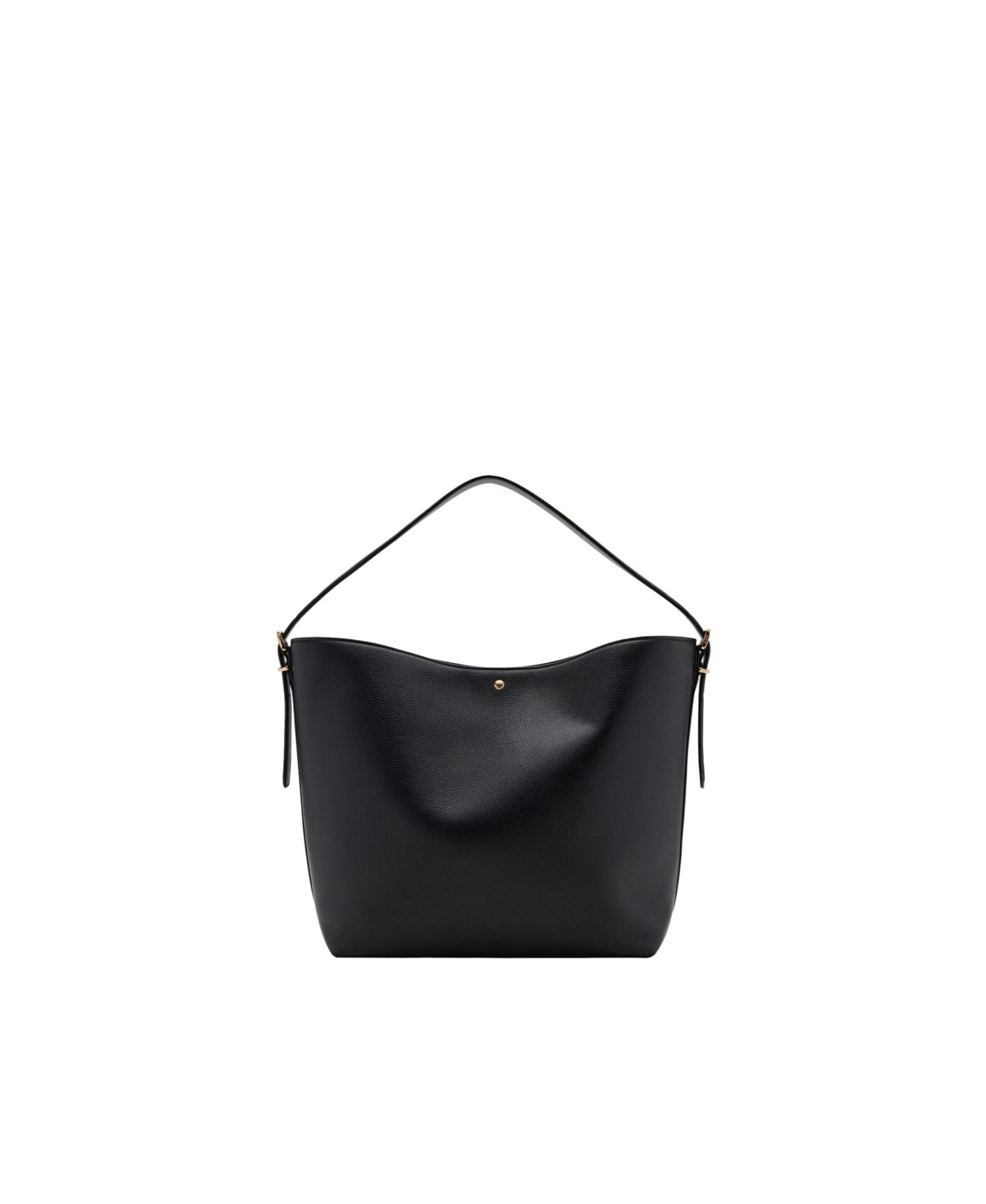 Buckle Faux Leather Adjustable Bucket Bag