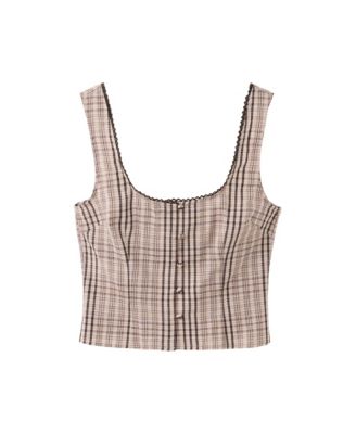 Women's Checkered Cotton Top