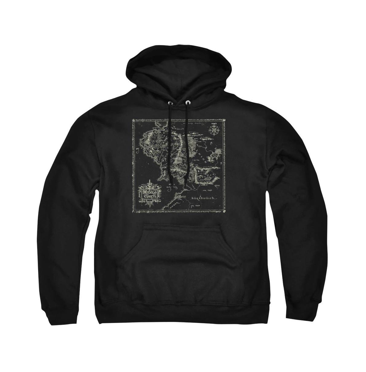 Lord Of The Rings Men's Map Of Me Graphic Classic-Fit Pull-Over Hoodie - Black
