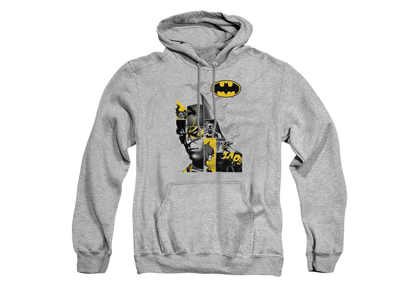 Мужское худи Batman Long Live Graphic Classic-Fit Kangaroo Pocket, цвет: Меланжевый — фото 1