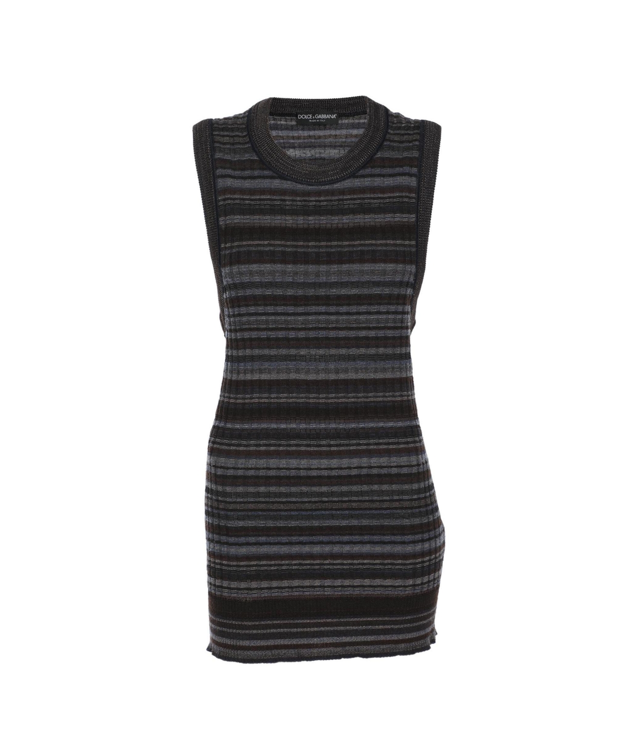 Pre-Owned Dolce & Gabbana Women's Rib-Knit Striped Crewneck Tank