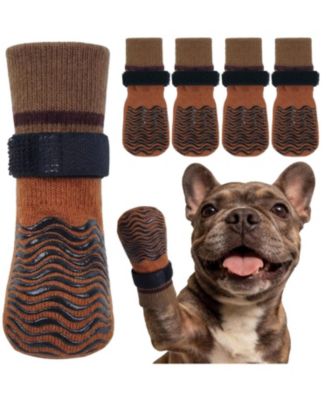 Anti-Slip Stretch Knit Dog Socks with Double-Sided Rubber Grippers for Indoor and Outdoor Paw Protection