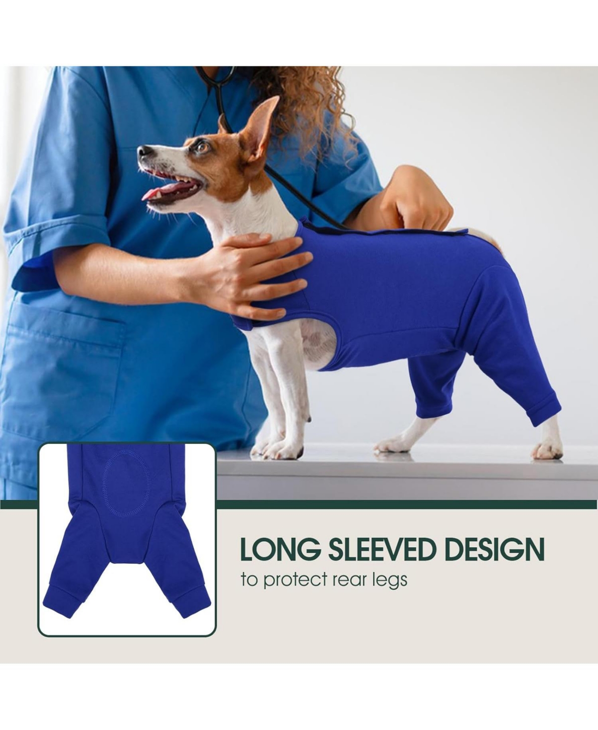 Rear Leg Recovery Onesie Surgical Suit for Dogs, Post-Surgery Wound Protection Bodysuit
