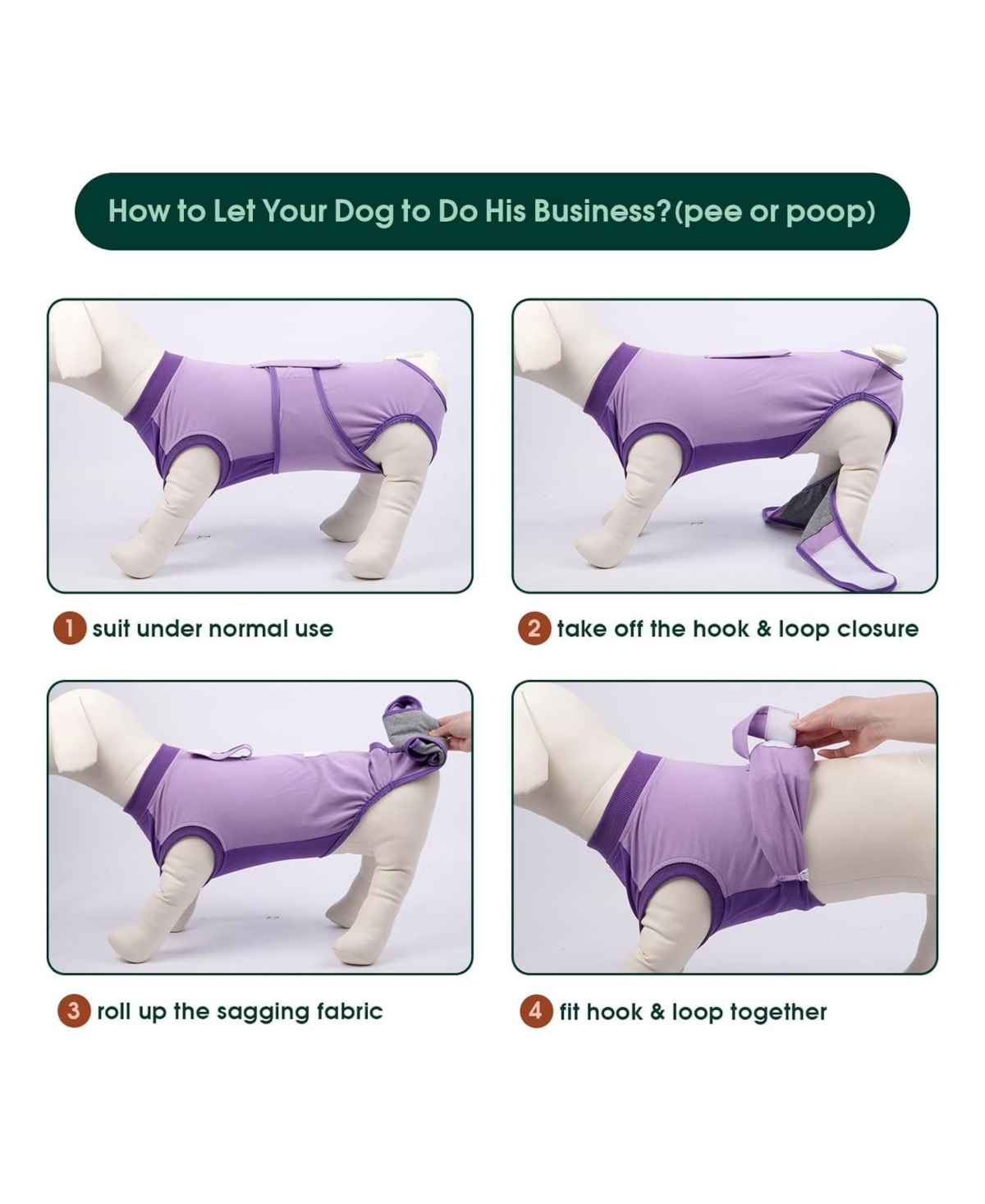 Cotton-Spandex Post-Surgery Recovery Bodysuit Onesie for Dogs