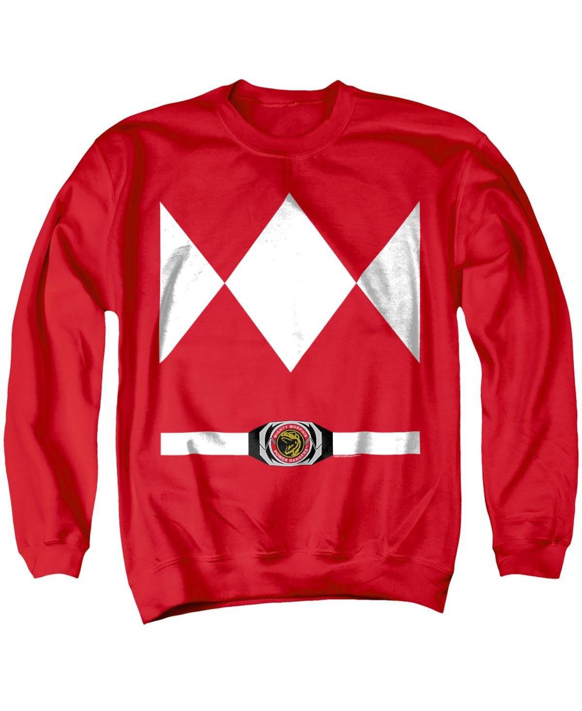 Power Rangers Men's Ranger Uniform Graphic Crewneck Classic-Fit Sweatshirt - Red