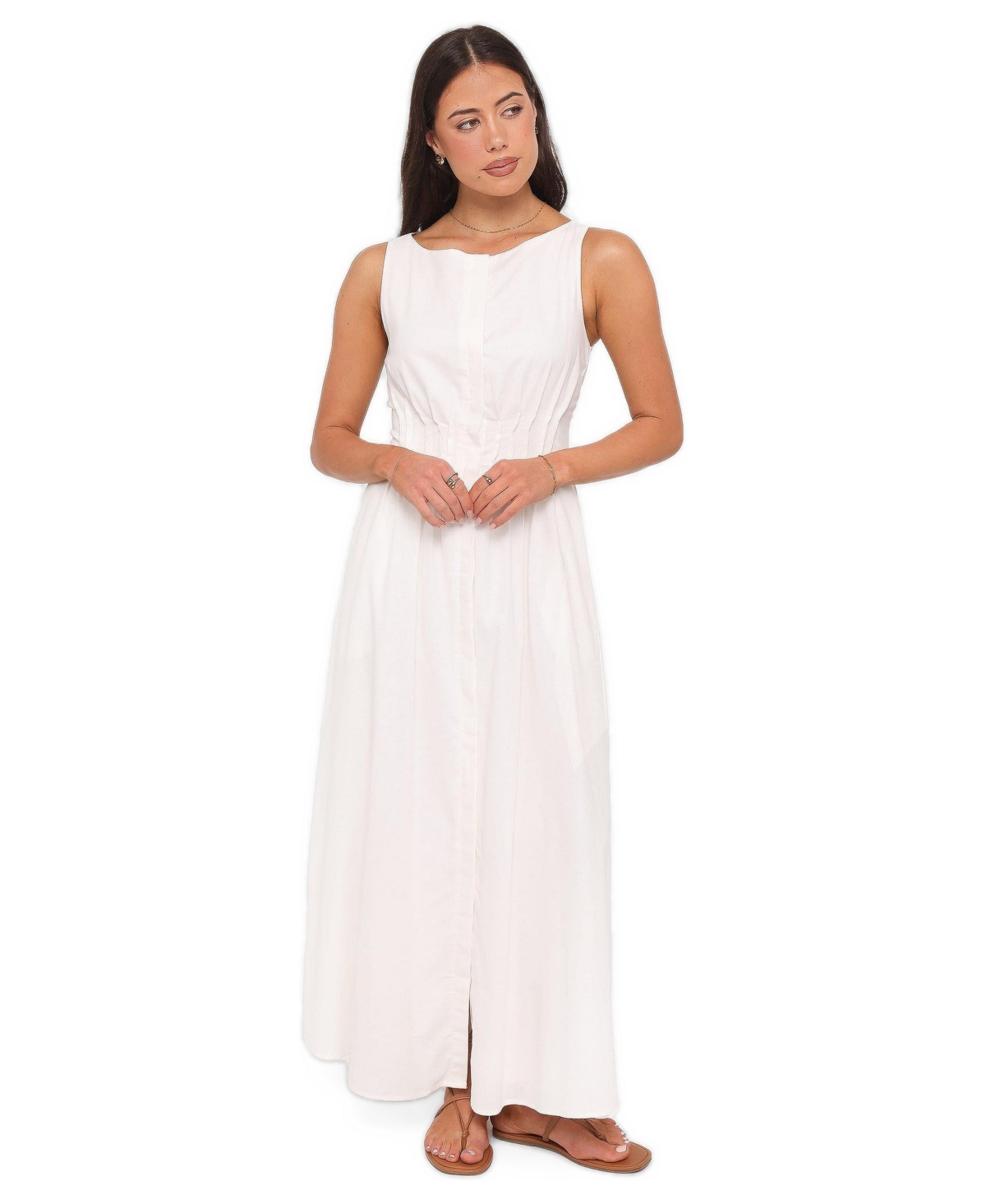 Petal and Pup Women's Prunella A-Line Midi Boat Neck Dress