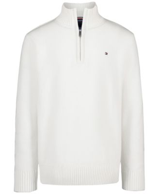 Boys' 8-20 Zipneck Cotton Quarter-Zip Sweater