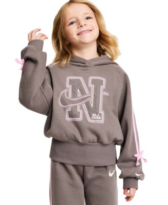 Girls' 4-6X Bow-Detail Long-Sleeve Graphic Hoodie