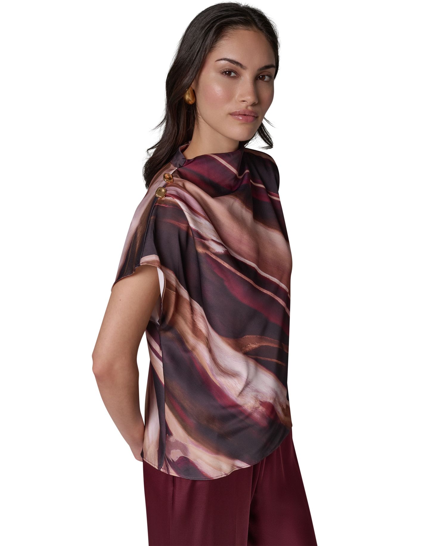 Women's High-Neck Asymmetrical Sleeveless Blouse