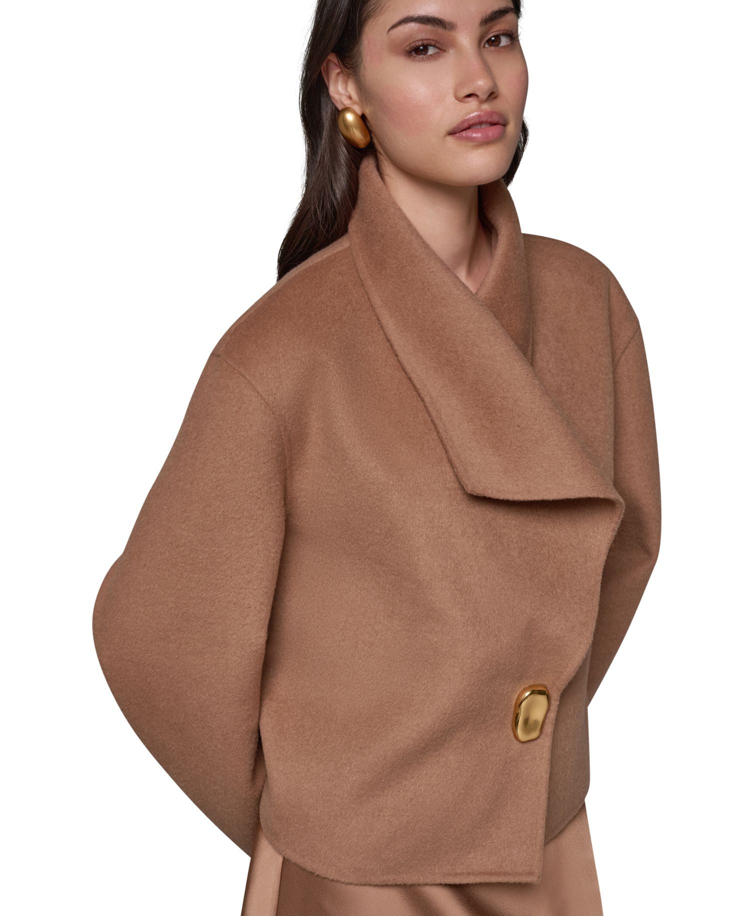 Women's Wrap Short Jacket with Hardware Closure