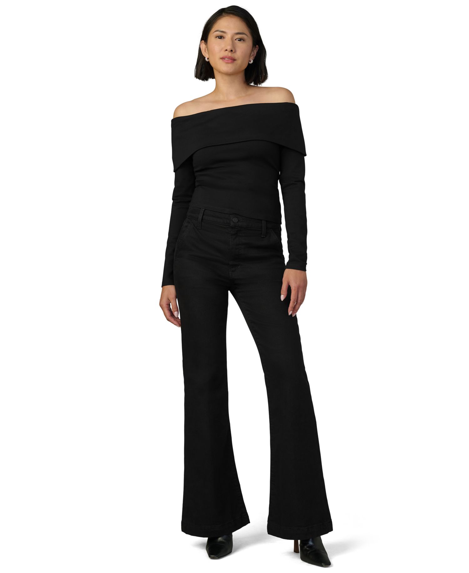 Petite The Molly Wide-Leg High-Waisted Flared Jeans