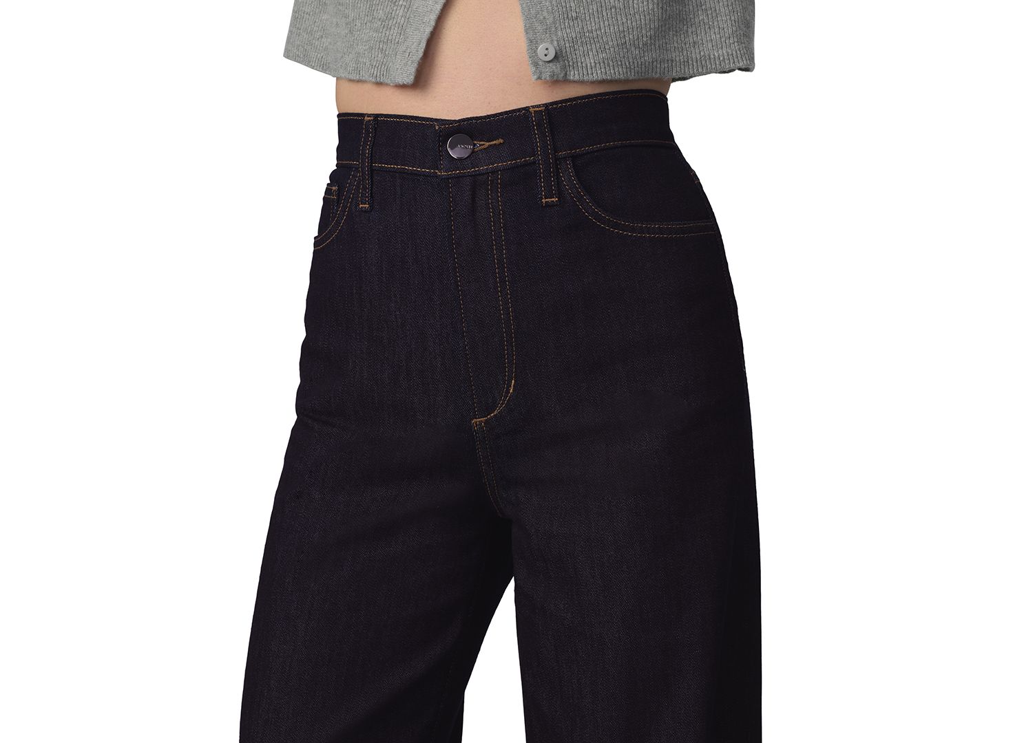 Petite Mia High-Rise Wide-Leg Stretch Jeans