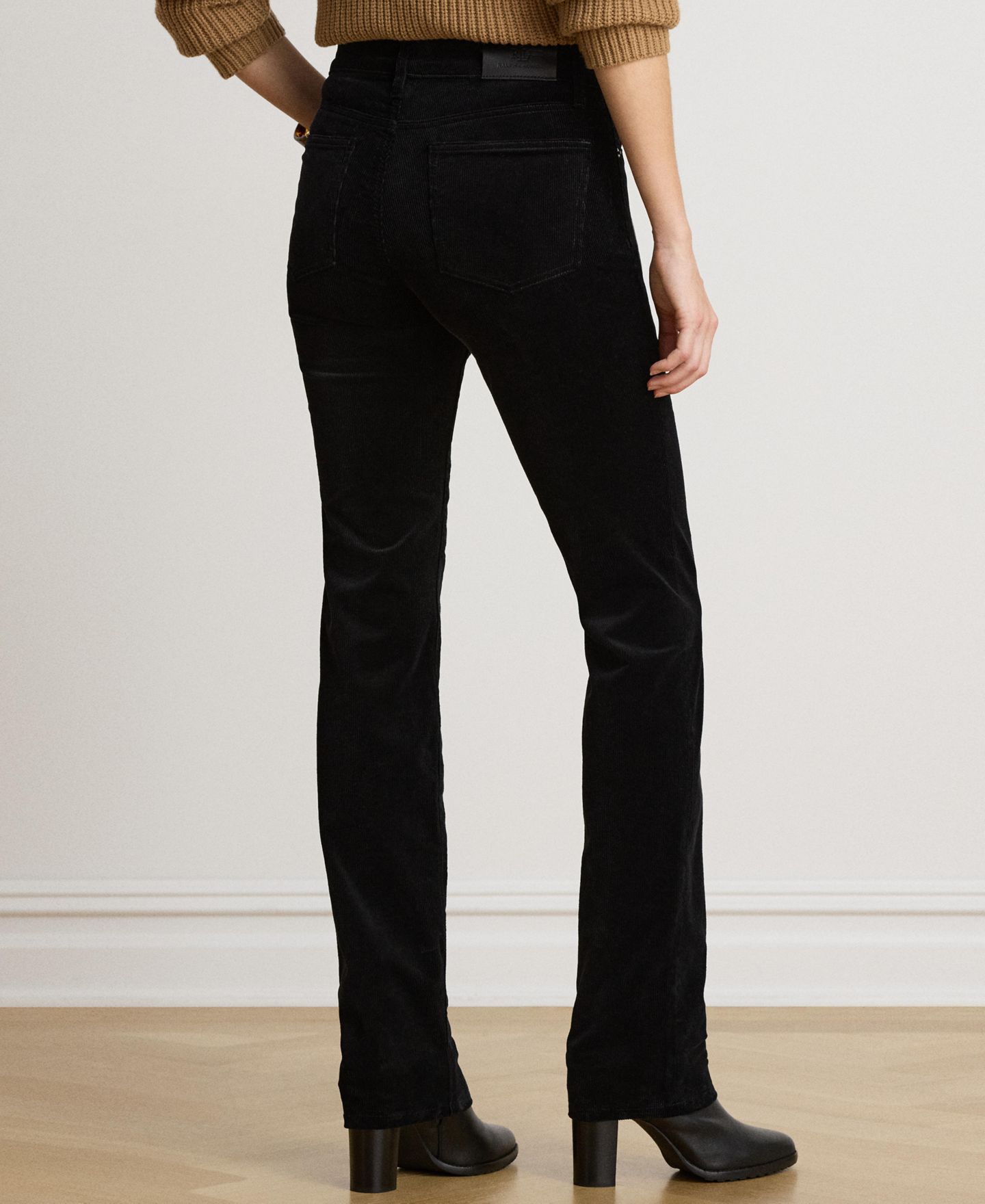 Женские брюки Lauren Ralph Lauren Mid-Rise Slim-Straight Corduroy, цвет: Чёрный — фото 6