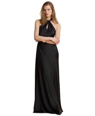 Women's Satin Charmeuse Halter Gown