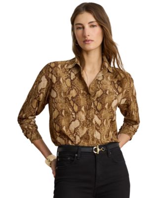 Women's Buttoned Placket Long-Sleeve Shirt