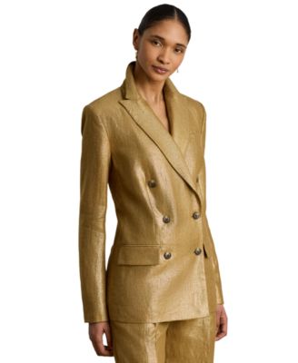 Women's Foiled Peak Lapels Long-Sleeve Blazer