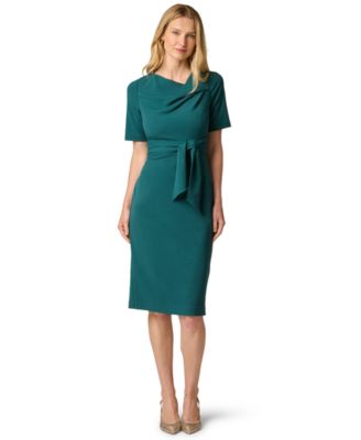 Petite Crepe Cowl Neck Midi Dress