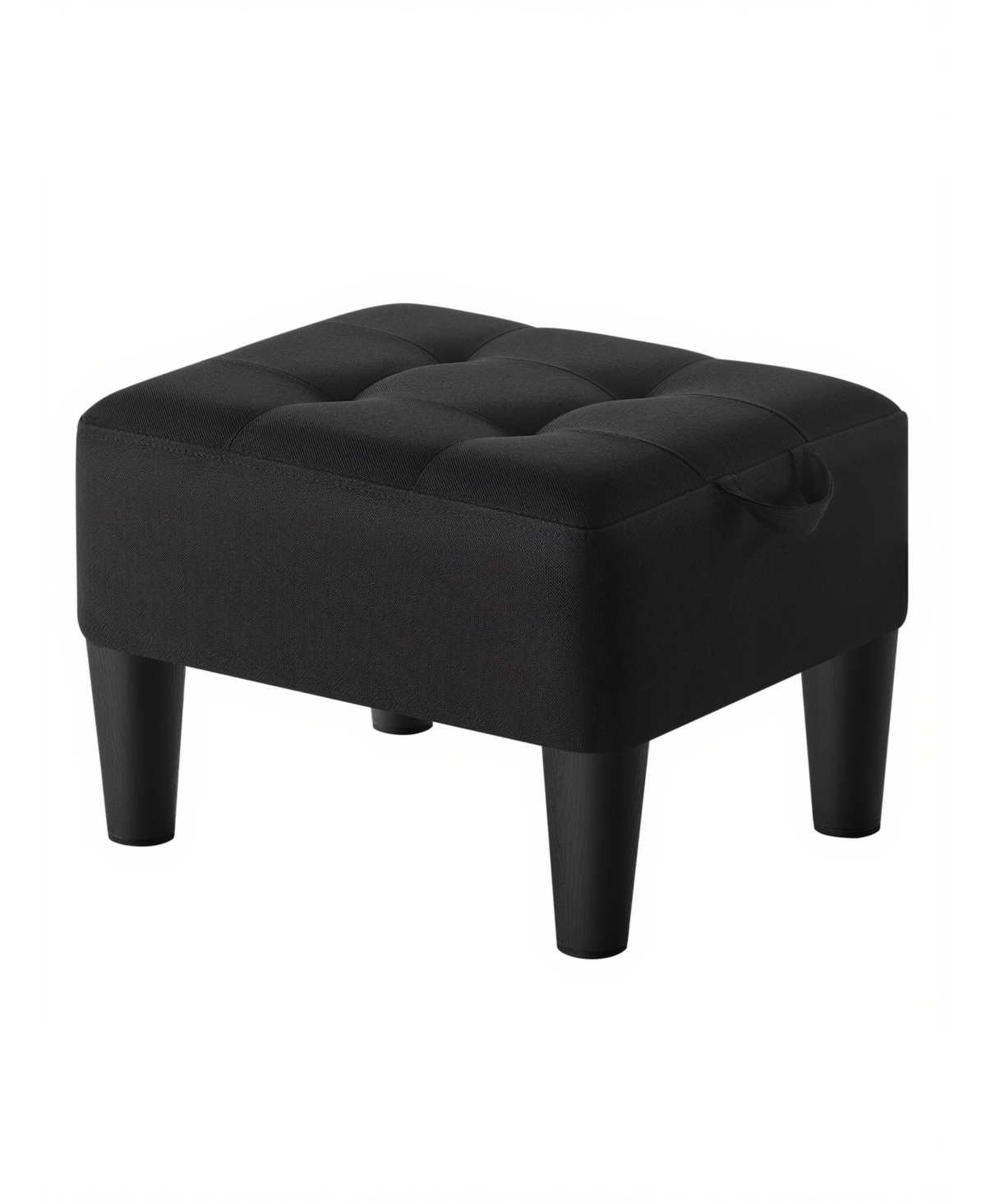 SongmicsHome Small Storage Ottoman, Linen-Look Fabric Padded Stool, for Bedroom, Living Room, Entryway, Large Weight Capacity