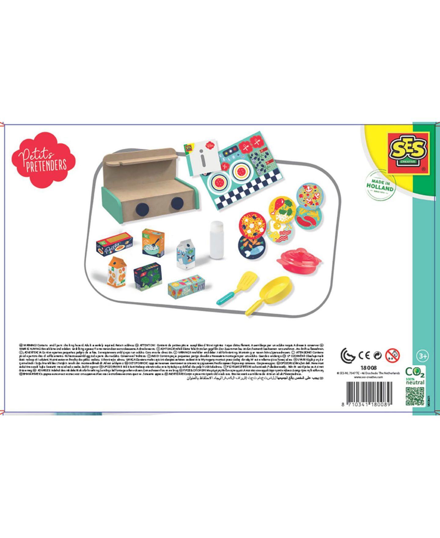 Детские игрушки SES Creative Petits Pretenders Wooden 16-Piece Kitchen Play Set, Ages 3+, цвет: Open Miscellaneous — фото 3