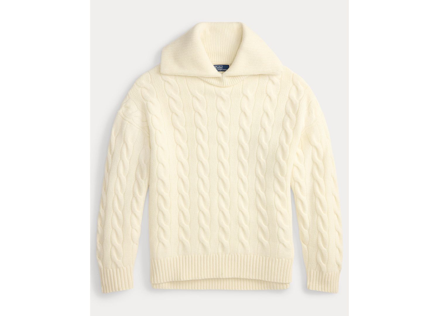 Women's Cable-Knit Shawl-Collar Oversized Sweater