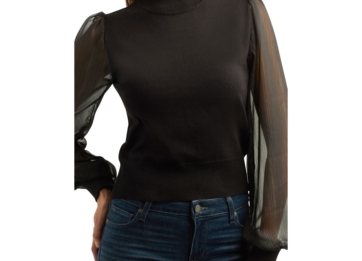 Juniors' Mock Neck Long-Sleeve Pullover Sweater