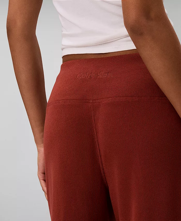 Women's Pull-On Waffle-Knit Relaxed-Fit Straight-Leg Pants - thumbnail 4