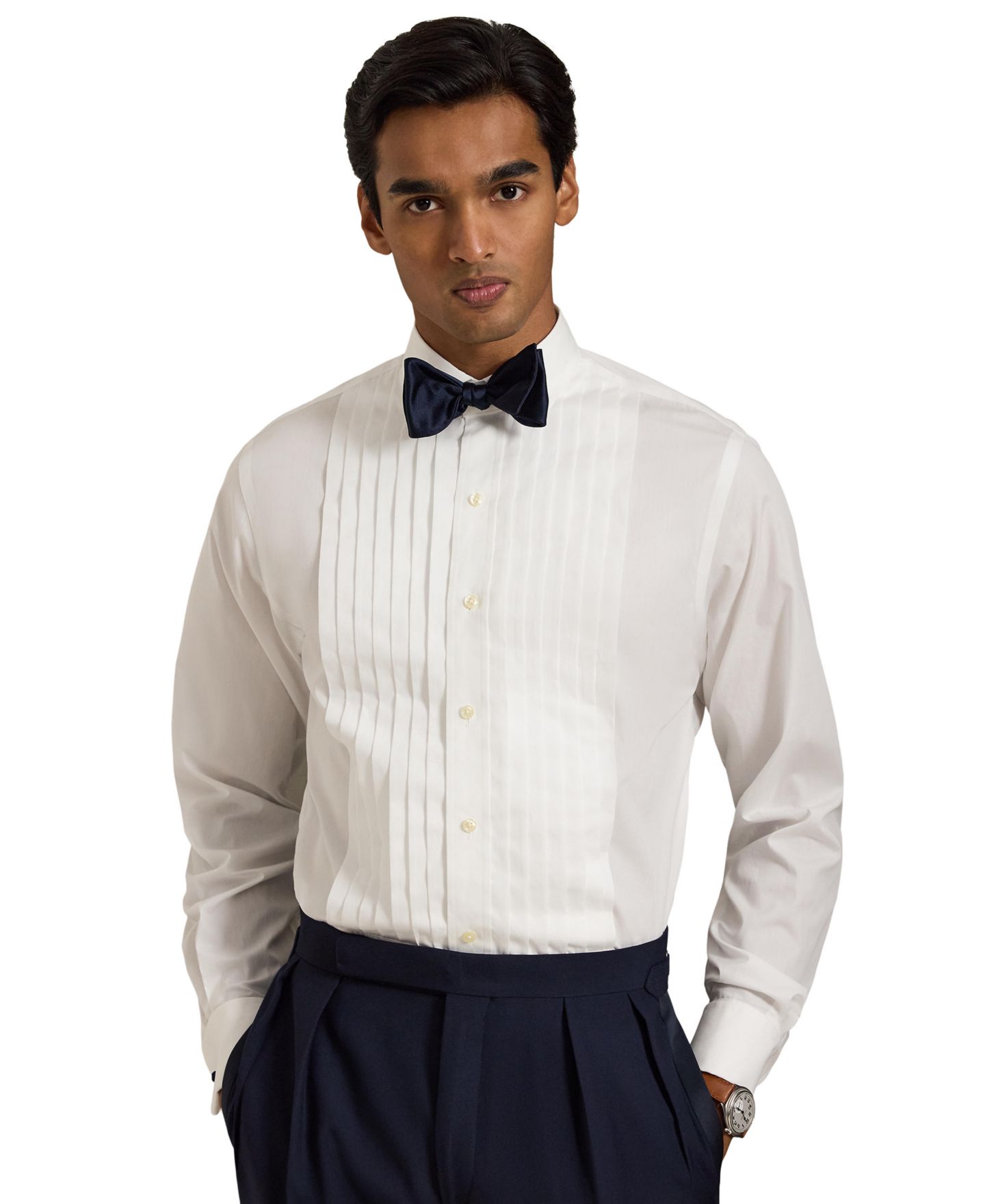 Мужская рубашка Polo Ralph Lauren Classic-Fit Poplin Tuxedo, цвет: Белый — фото 1