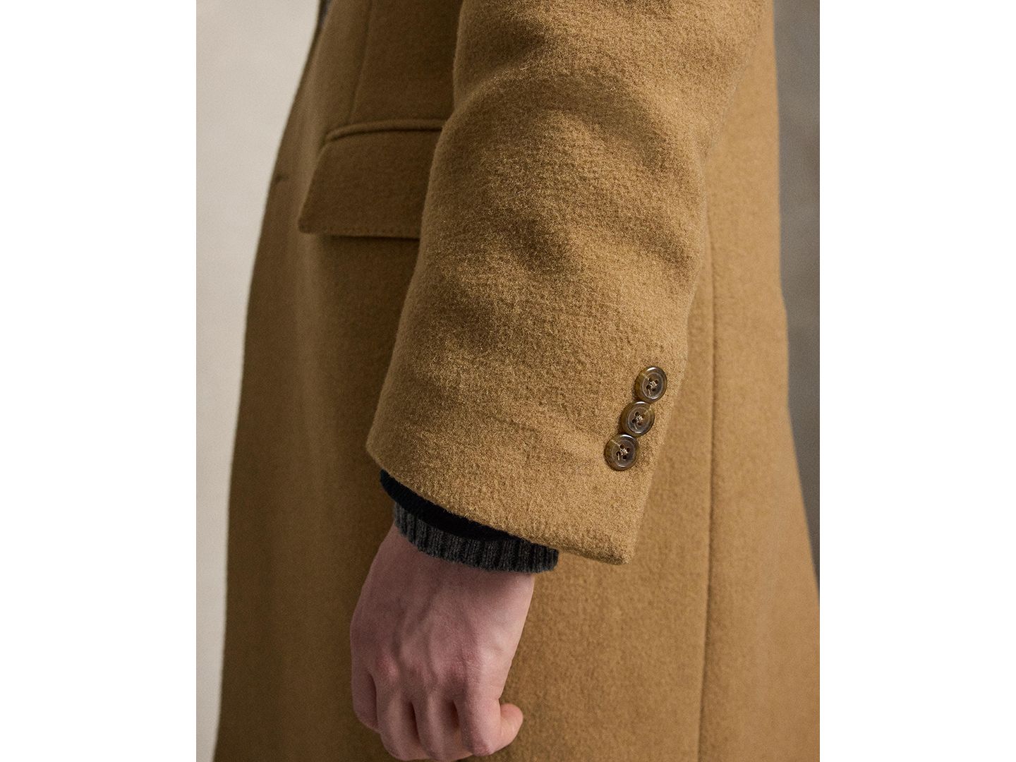 Мужское пальто Polo Ralph Lauren Tailored Fit Lightweight Wool-Blend Melton Topcoat, цвет: Верблюжий — фото 4