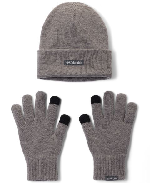Мужские комплекты Columbia Touchscreen-Compatible Knit Beanie and Gloves, 2-Piece Set, цвет: Серый меланжевый