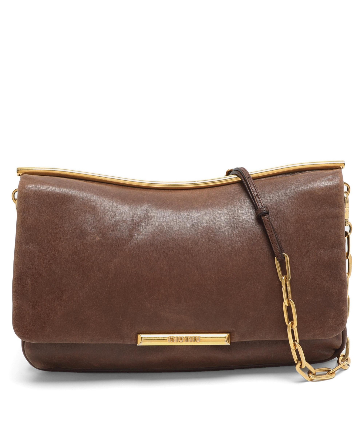 Pre-Owned Miu Miu Women's Frame Leather Chain Shoulder Bag