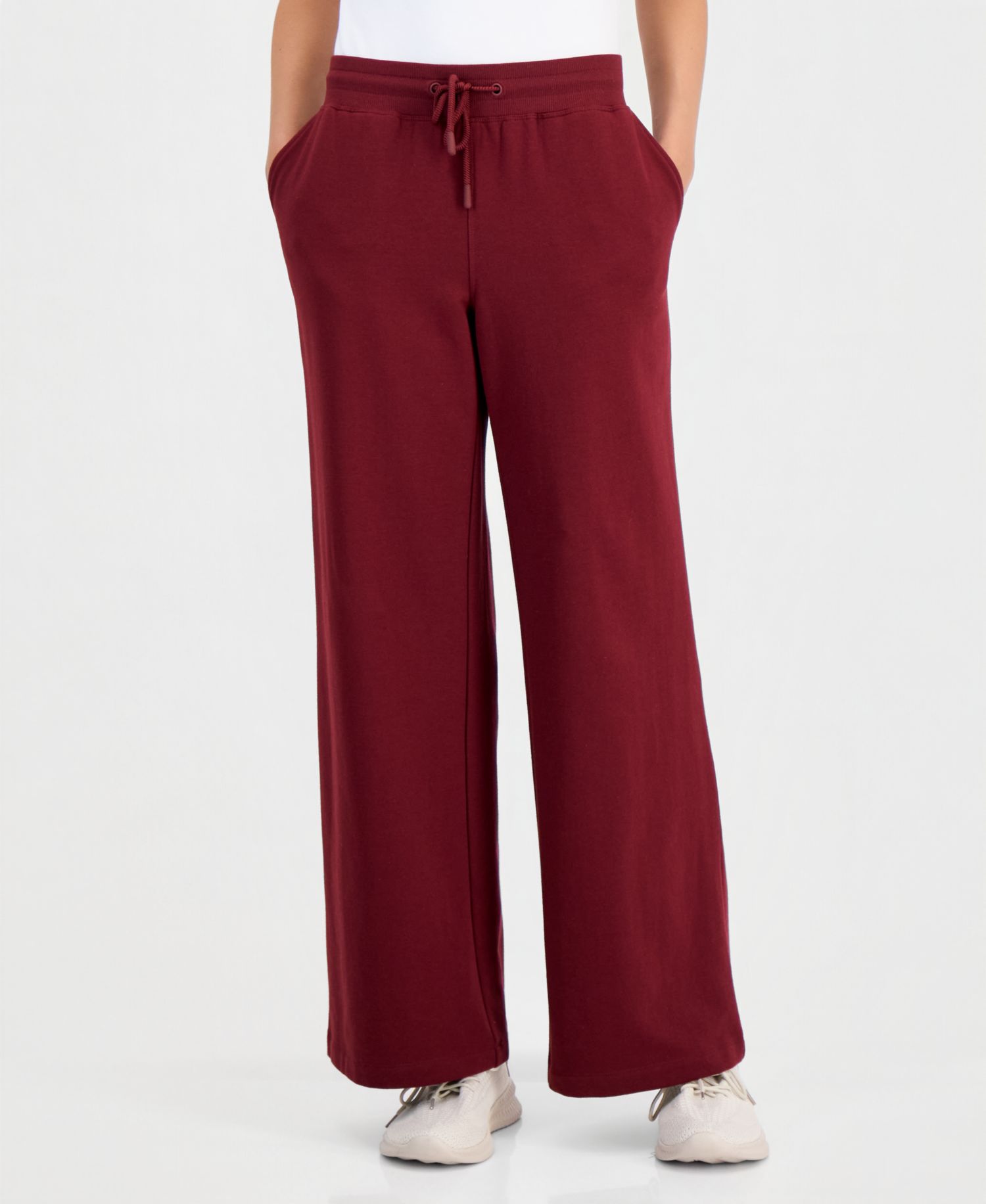 Women's Fleece Open-Hem Wide-Leg Pants